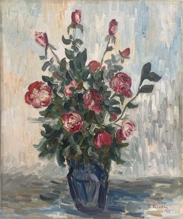 Quadro di p. Perini Vaso di fiori - olio tela 